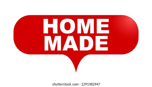 red vector bubble banner home made