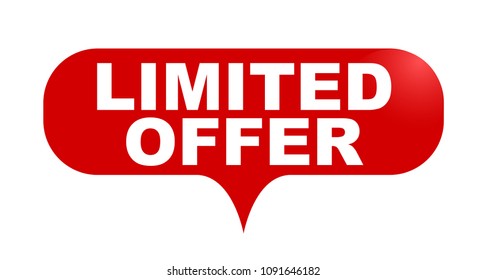 red vector bubble banner limited offer