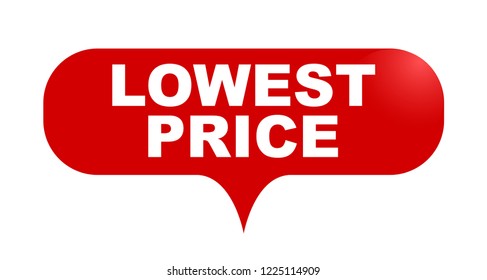 red vector bubble banner lowest price
