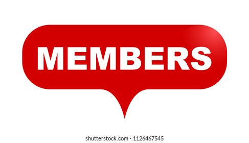 red vector bubble banner members