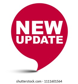 red vector bubble banner new update
