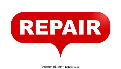 red vector bubble banner repair