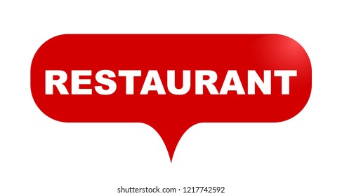 red vector bubble banner restaurant