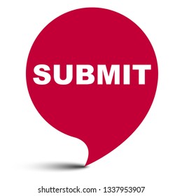 red vector bubble banner submit