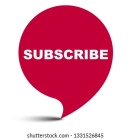 red vector bubble banner subscribe