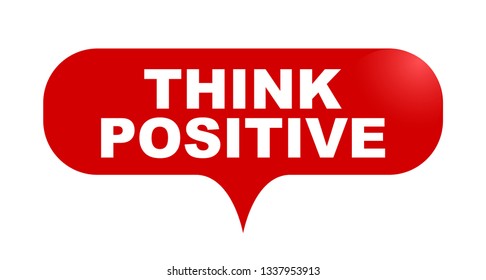 red vector bubble banner think positive