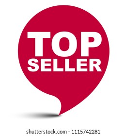 red vector bubble banner top seller