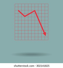 Red Vector Business Growing Chart Presentation Icon