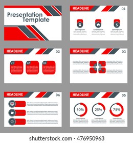 red vector business presentation slides Template