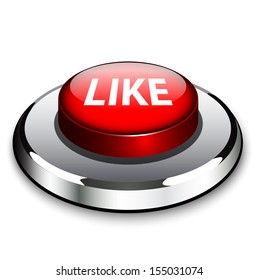 Red vector button with the word like