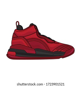 zapatillas informales vectoriales rojas, EPS vectorial 10
