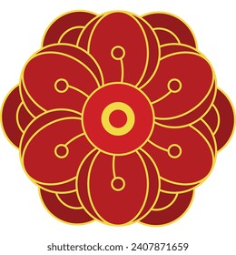 Red vector Chinese flower element illustration