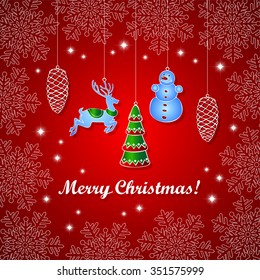Red vector Christmas background and Christmas Decoration