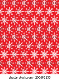 Red Vector Christmas Snowflake Wrapping Paper 