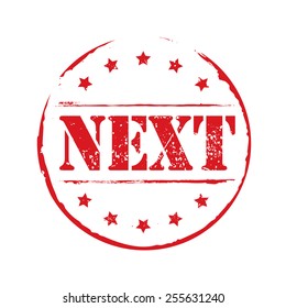 Red vector circles grunge stamp NEXT