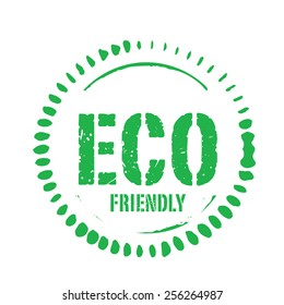 Red vector circles grunge stamp ECO FRIENDLY