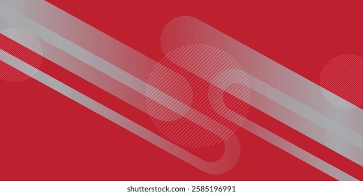 Red vector cover with rounded stripes, dots. Glitter abstract illustration with colored sticks, dots.