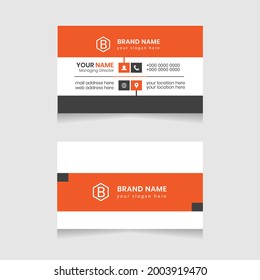 Red Vector creative business card design, Modern Creative Clean Business Card Template,
Flat Style Vector Illustration and professional business card.