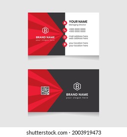 Red Vector Creative Business Card Design, Modern Creative Clean Business Card Template,
Flache Vektorgrafik und professionelle Visitenkarte.