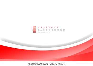 Red vector curve modern background with white space for text and message. concept design