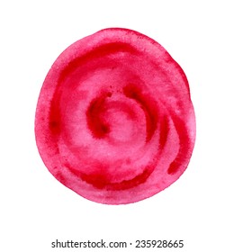 Red vector design element - isolated on white background watercolor paint circle