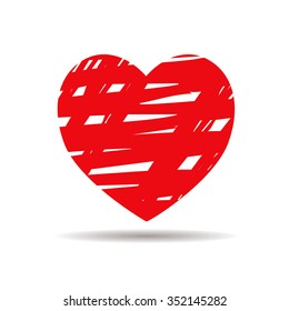 Red vector drawing heart icon