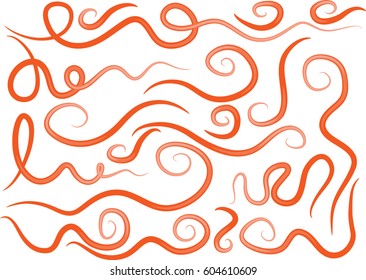 red vector drawing line