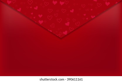 Red vector envelope for the design of the flyer