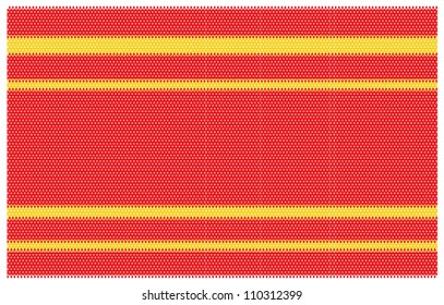 Red vector fabric background with yellow stripes