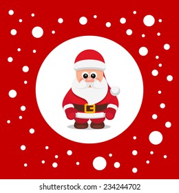 Red vector flat illustration Santa Claus