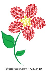 red vector flower on white background