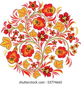 red vector flowers