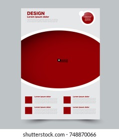 Red vector flyer, brochure, annual report cover template. Business and education a4 design.