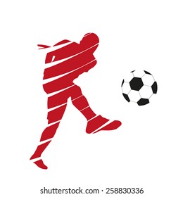Red vector football player