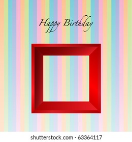 red vector frame as birthday invitation