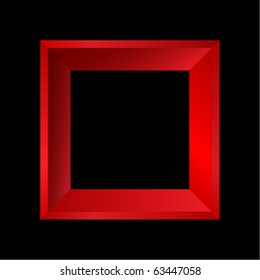 Red vector frames on black background.