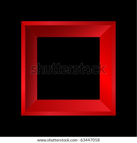 Red vector frames on black background.