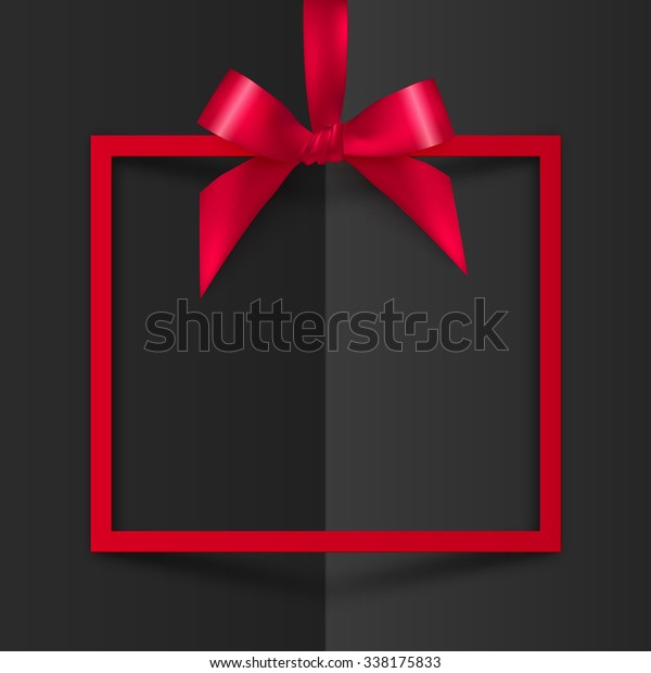 Red Vector Gift Box Frame Silky Stock Vector (Royalty Free) 338175833