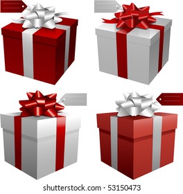 Red vector gift boxes