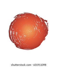 Red vector grunge circle. Design element