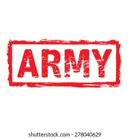 Red vector grunge stamp ARMY