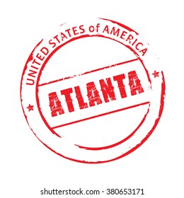 Red vector grunge stamp ATLANTA