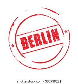 Red vector grunge stamp BERLIN