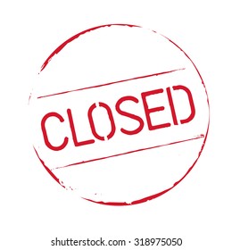 Red vector grunge stamp CLOSED
