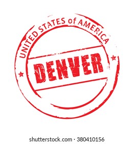 Red vector grunge stamp DENVER