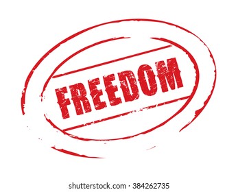 Red vector grunge stamp FREEDOM