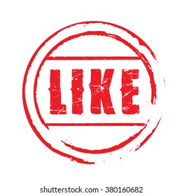Red vector grunge stamp LIKE