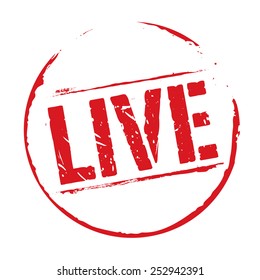 Red vector grunge stamp LIVE