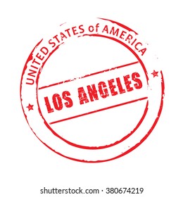 Red vector grunge stamp los ANGELES