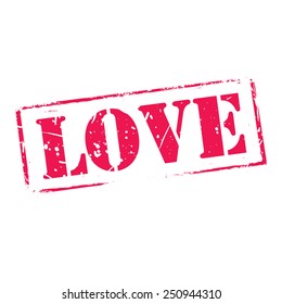 Red vector grunge stamp LOVE